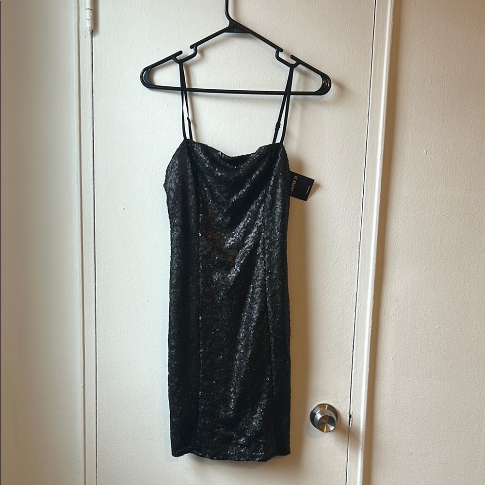 Forever 21 Elegant Sequin Black Mini Dress